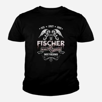 Fischer Blood Runs Through My Veins - Tshirt For Fischer Kid T-Shirt - Seseable