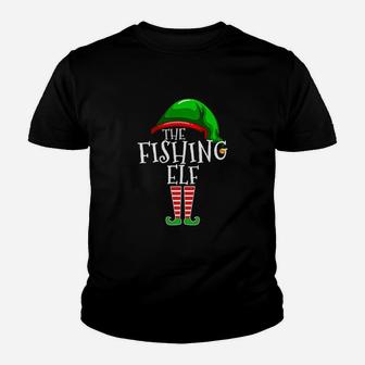 Fishing Elf Family Matching Group Christmas Gift Dad Pops Kid T-Shirt - Seseable
