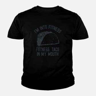 Fitness Taco Funny Gym Cool Humor Graphic Muscle Kid T-Shirt - Seseable