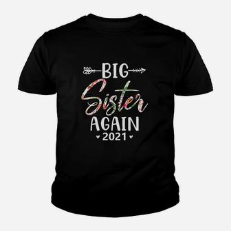 Floral Big Sister Again 2021, sister presents Kid T-Shirt - Seseable