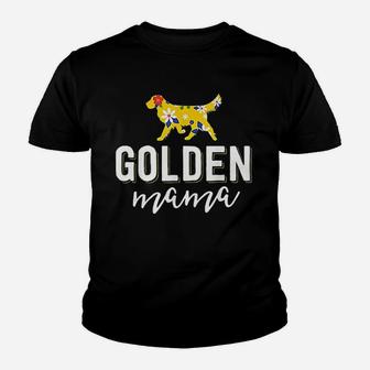 Floral Dog Mom Gift Golden Retriever Kid T-Shirt | Seseable UK