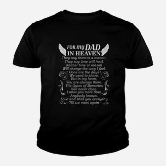 For My Dad In Heaven Miss You Papa Love Daddy Fathers Day Kid T-Shirt - Seseable