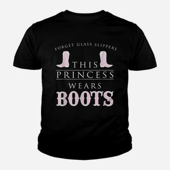 Forget Glass Slippers This Princess Wears Boots Kid T-Shirt - Seseable