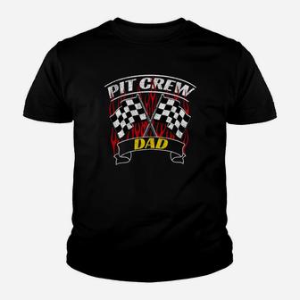 Formula Racing Pit Crew Team Member Dad Drag Kid T-Shirt - Seseable