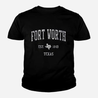Fort Worth Texas Vintage Sports Design F. Worth Kid T-Shirt - Seseable