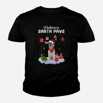 Fox Terrier I Believe In Santa Paws Christmas Shirt Kid T-Shirt - Seseable