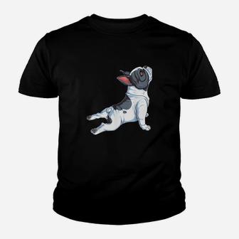 Französische Bulldogge Yoga Frauen Lustig Hund Welpe Kinder T-Shirt - Seseable