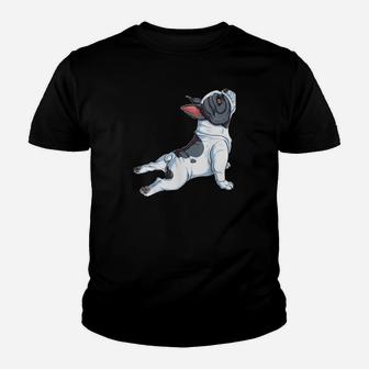 Französische Bulldogge Yoga Frauen Lustig Hund Welpe Kinder T-Shirt - Seseable