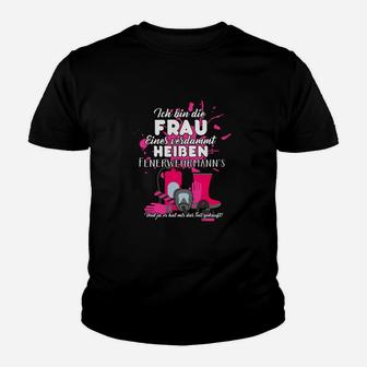 Frau Ein Feuerwehrmanns Kinder T-Shirt - Seseable