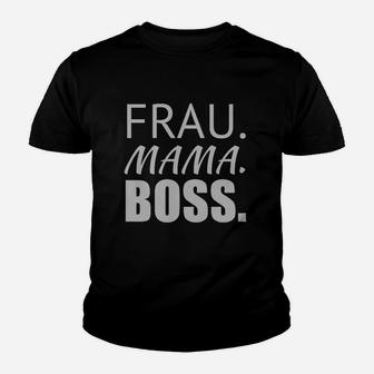 Frau Mama Boss Kinder Tshirt, Statement-Kinder Tshirt für Damen Schwarz - Seseable