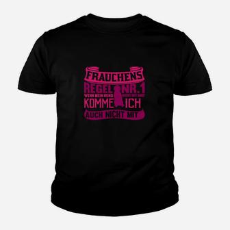 Frauchens Regel Nr. 1 Schwarzes Kinder Tshirt, Rosa Druck für Hunde-Freunde - Seseable