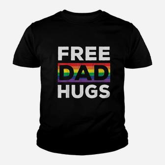 Free Dad Hugs Rainbow Lgbt Pride Fathers Day Gift Kid T-Shirt - Seseable
