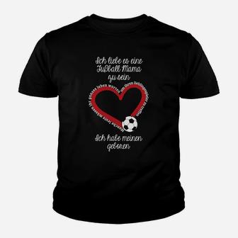 Fußball Mama Kinder Tshirt Schwarz, Muttertag Aufdruck Hemd - Seseable