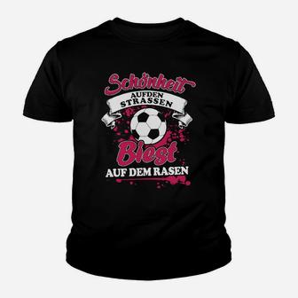 Fußball-Themenshirt Schönheit auf Straßen, Biss auf Rasen für Fans Kinder Tshirt - Seseable