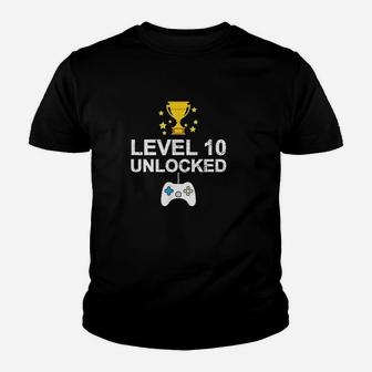 Funny 10th Birthday Level 10 Unlocked Vintage Kid T-Shirt - Seseable