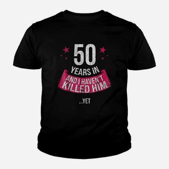 Funny 50th Wedding Anniversary Wife 50 Years Married Kid T-Shirt | Seseable CA