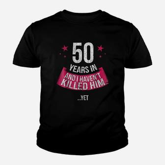 Funny 50th Wedding Anniversary Wife 50 Years Married Kid T-Shirt | Seseable CA