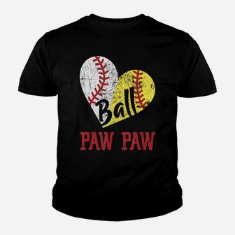 Funny Ball Paw Paw Softball Baseball Paw Paw T-shirt Kid T-Shirt - Seseable