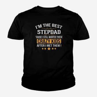 Funny Best Step Dad Wanted Kids Fathers Day Gift Premium Kid T-Shirt - Seseable