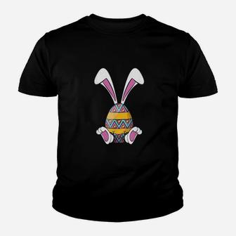 Funny Bunny Easter Cute Happy Rabbit Egg Easter Kid T-Shirt - Seseable
