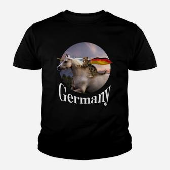 Funny Cat Horse Unicorn Proud German Germany Kid T-Shirt - Seseable