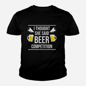 Funny Cheer Dad Beer Competition Cheerleading Kid T-Shirt - Seseable