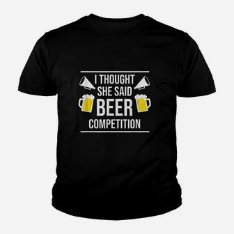 Funny Cheer Dad Beer Competition Cheerleading Kid T-Shirt - Seseable