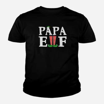 Funny Christmas Shirt Papa Elf Grandpa Matching Family Gift Kid T-Shirt - Seseable