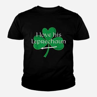 Funny Couples St Patricks Day I Love His Leprechaun Kid T-Shirt - Seseable