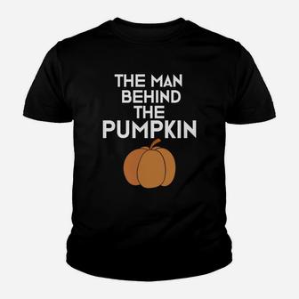 Funny Dad To Be Halloween T-shirt The Man Behind The Pumpkin Kid T-Shirt - Seseable