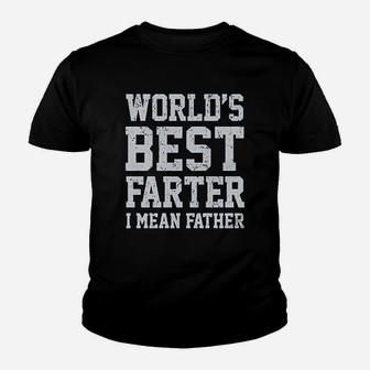 Funny Dads Worlds Best Farter I Mean Father Kid T-Shirt - Seseable