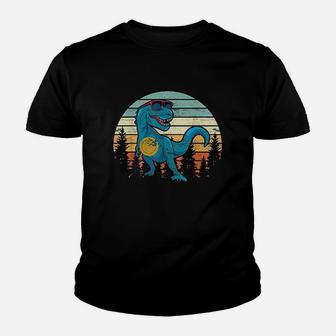 Funny Disc Golf Gift Dinosaur Disc Golf Player Father Kid T-Shirt - Seseable
