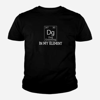 Funny Dog Groomer Periodic Element Grooming Job Kid T-Shirt - Seseable