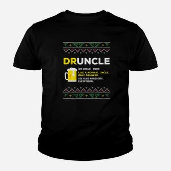 Funny Druncle Ugly Christmas Men Uncle Dad Grandpa Kid T-Shirt - Seseable