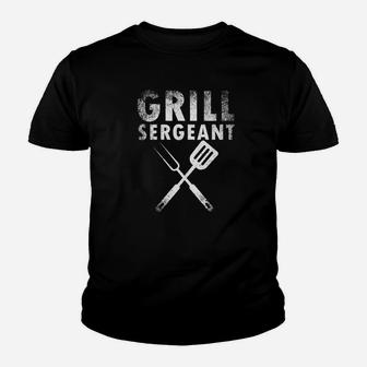 Funny Fathers Day Gift Grill Sergeant Grilling Dad Vintage Premium Kid T-Shirt - Seseable