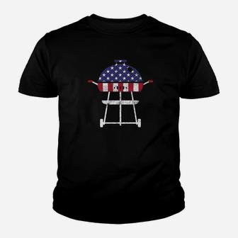 Funny Fathers Day July 4th Grill Grilling Dad Retro Usa Premium Kid T-Shirt - Seseable