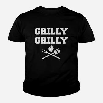 Funny Fathers Day Shirt Dad Grilling Grilly Grilly Kid T-Shirt - Seseable