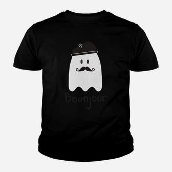 Funny French Teacher Halloween Bonjour Ghost Shirts Kid T-Shirt - Seseable