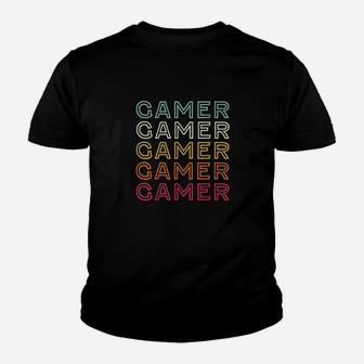 Funny Gamer Retro Vintage Gamer Kid T-Shirt - Seseable