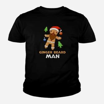 Funny Ginger Beard Man Holiday Gingerbread Christmas Kid T-Shirt - Seseable