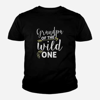 Funny Grandpa Of The Wild One Grand Kid Is Crazy Parenting Kid T-Shirt - Seseable