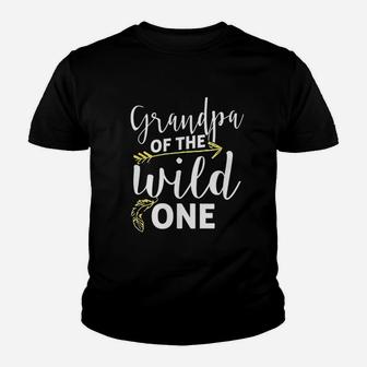 Funny Grandpa Of The Wild One Grand Kid Is Crazy Parenting Kid T-Shirt - Seseable
