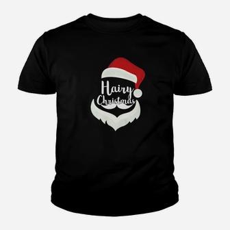Funny Hairy Christmas Merry Holiday Beard Dad Gift Kid T-Shirt - Seseable
