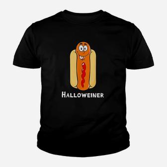 Funny Halloween Hot Dog Costume Halloweiner Party Weiner Kid T-Shirt - Seseable