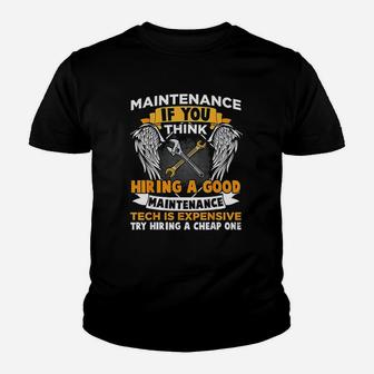 Funny Maintenance Tech Graphic Mechanic Dad Technician Quote Kid T-Shirt - Seseable