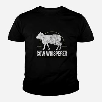 Funny Milk Farming Cow Farmer Cow Whisperer Domestic Animal Kid T-Shirt - Seseable