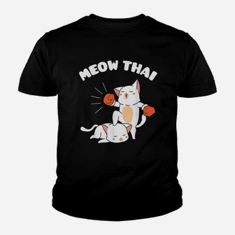 Funny Muay Thai Cats Thai Boxing Fighter Gift Kid T-Shirt - Seseable