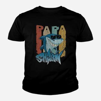 Funny Papa Shark Retro Classic, dad birthday gifts Kid T-Shirt - Seseable