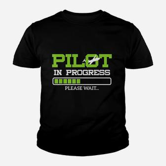 Funny Pilot In Progress Flight Student Gift Idea Kid T-Shirt - Seseable