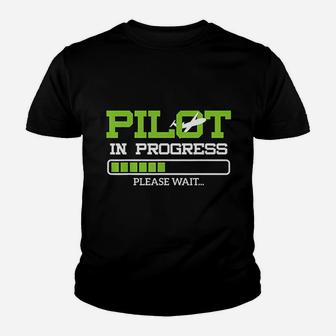 Funny Pilot In Progress Flight Student Gift Idea Kid T-Shirt - Seseable